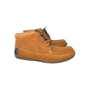 Minnetonka Men’s Suede Moc Toe Chukka Boots Size 10.5 Camel Brown Leather 6243